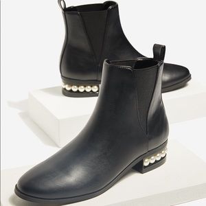 Block Heel Bootie Pearl Heel